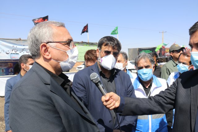 بازدید وزیر بهداشت از موکب ها و پایگاه های اورژانس جاده ای مشهد