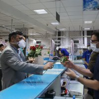 دیدار نوروزی رئیس دانشگاه از بیمارستان طالقانی