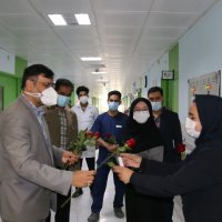 دیدار نوروزی رئیس دانشگاه از بیمارستان طالقانی